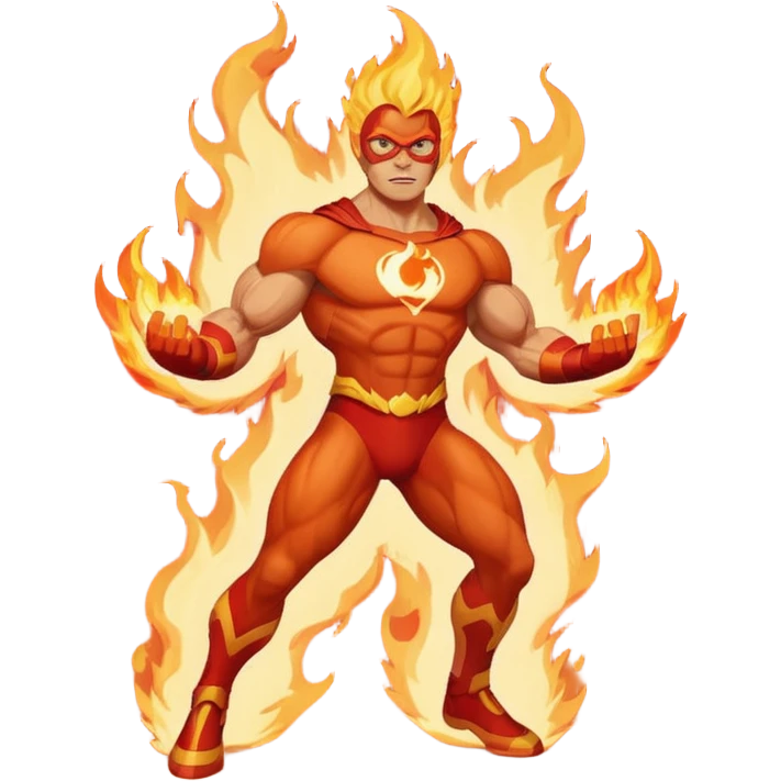 superhero burning emoji