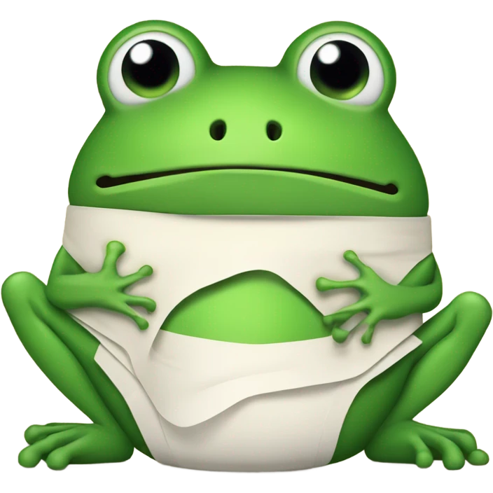 Frog with band aids on belly emoji