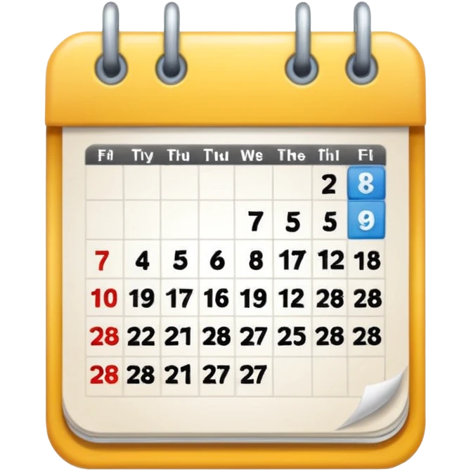 Calendar with 7 days per week emoji