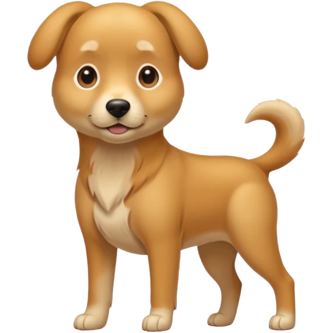 tan dog standing, friendly pose emoji
