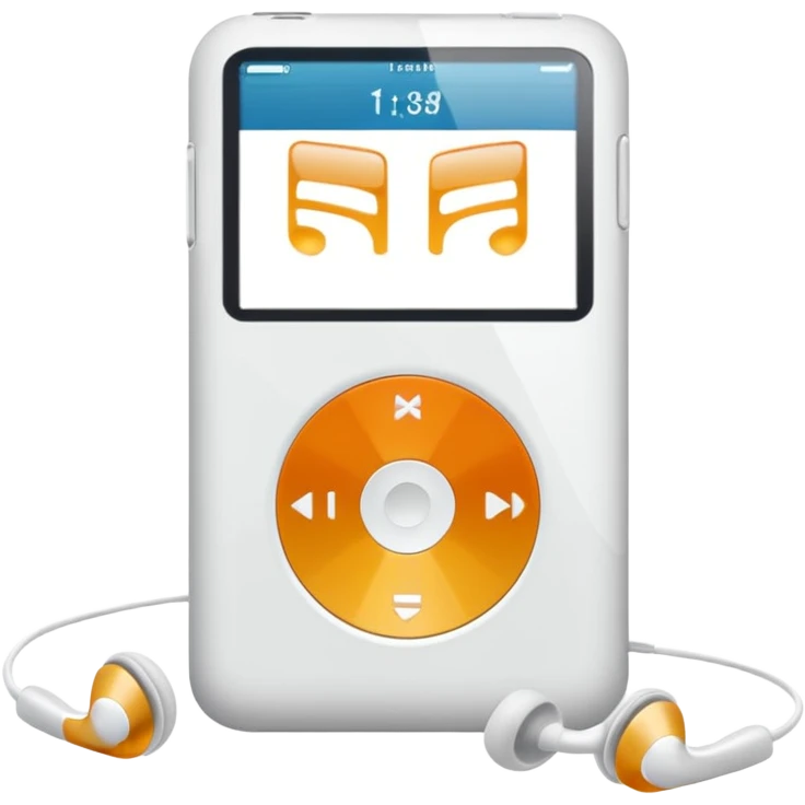 all white ipod and earphone
 emoji