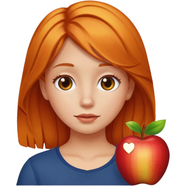 can you make an apple emoji of a girl who has amber hair emoji