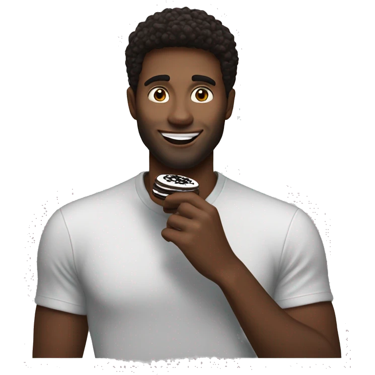 Brunette boyfriend eating Oreos emoji