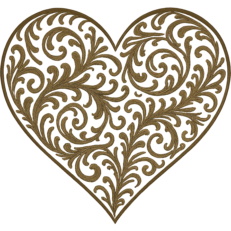 heart with intricate filigree details emoji