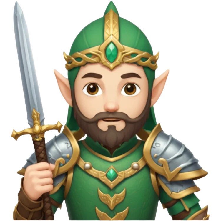 Bearded warrior elf in armor emoji