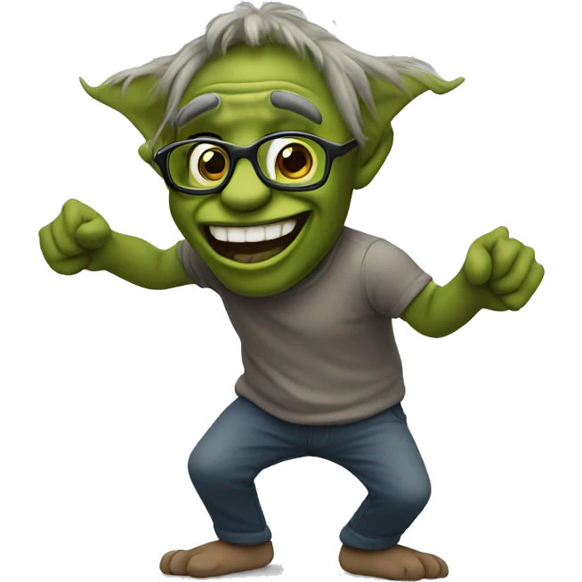 Troll dancing with glasses emoji