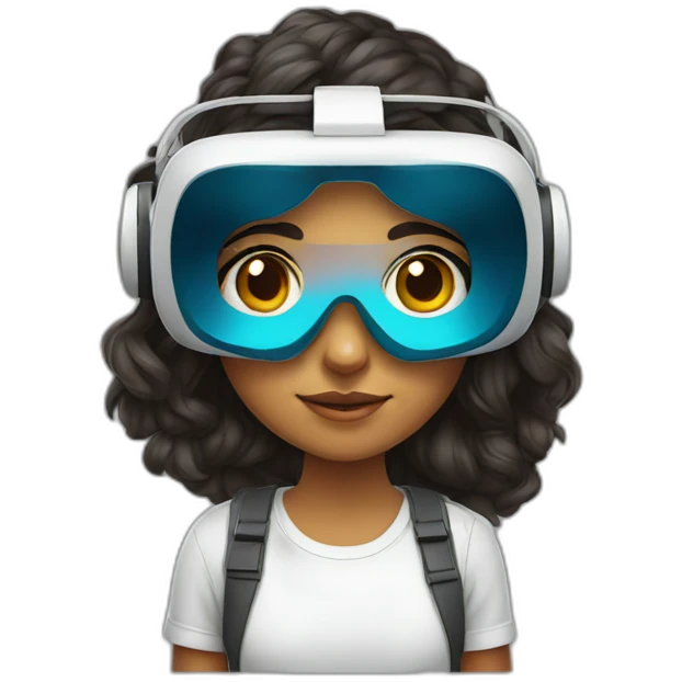 Graphic Designer colombian girl with VR headset emoji