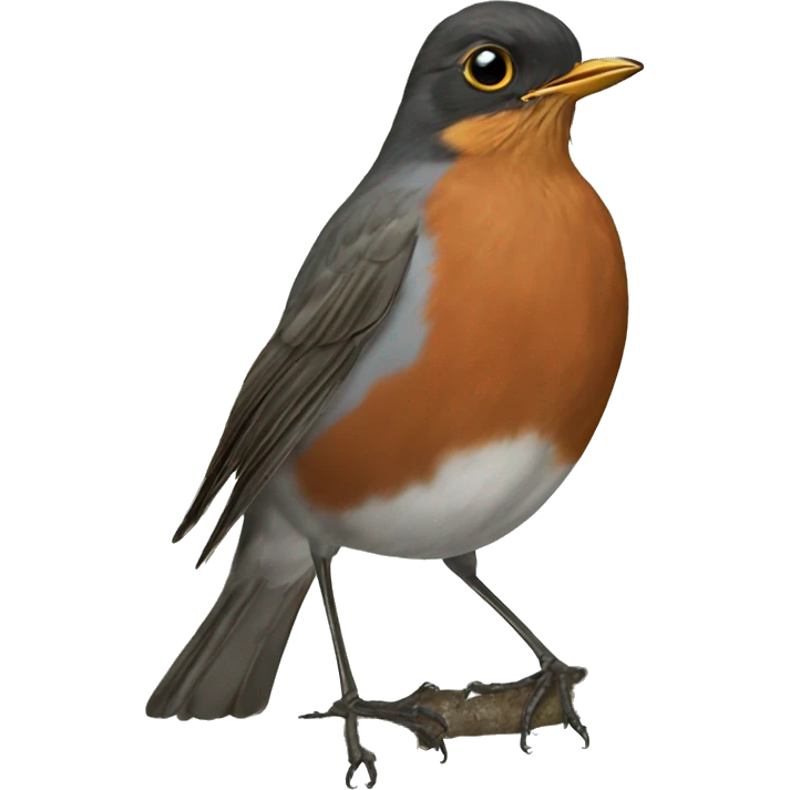 american robin with worm emoji