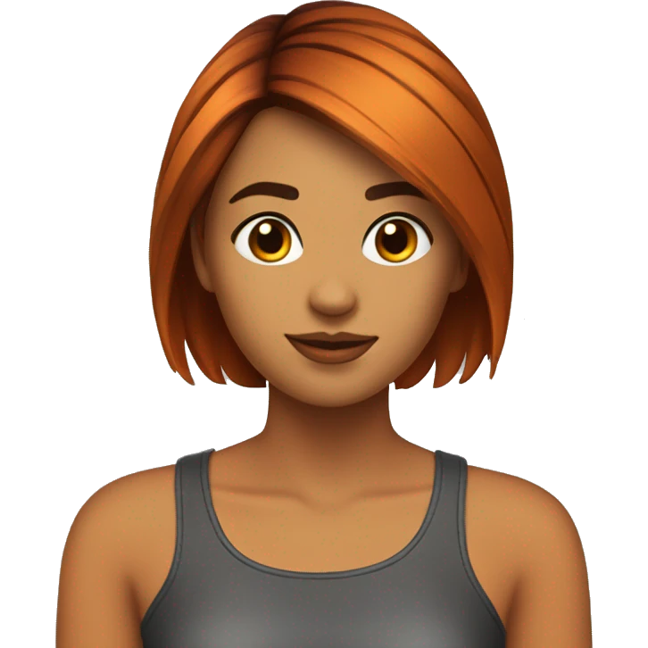  Chica de cabello naranja con un corte corto y emoji