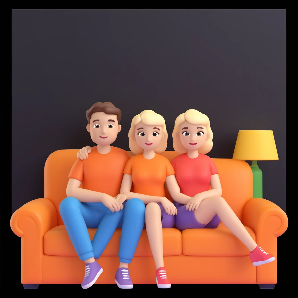  couple posing, close up pose, living room background emoji