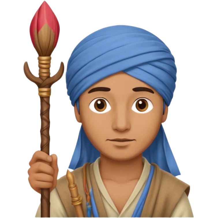 Man + turban + staff,Desert Nomads. emoji