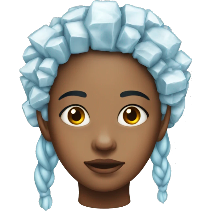ugly girl with ice on her head emoji