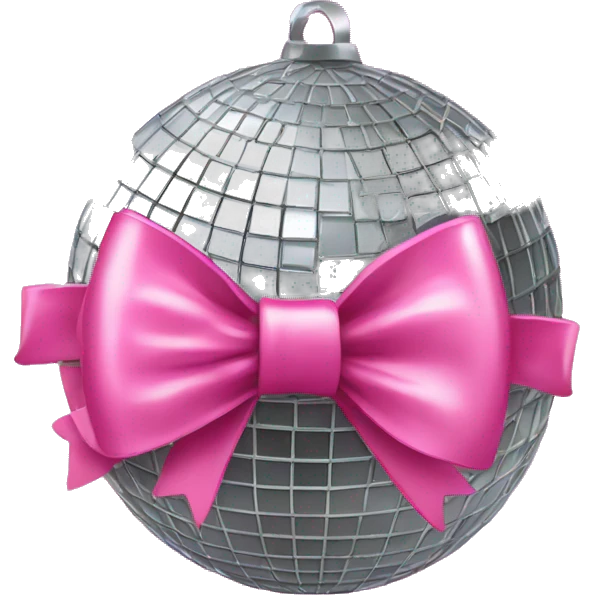 disco ball with pink bow emoji