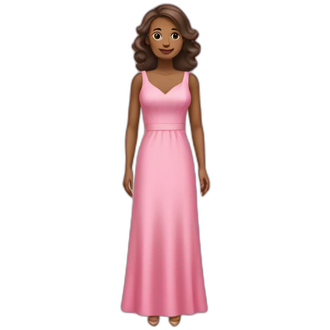 A woman in a longue pink dress emoji