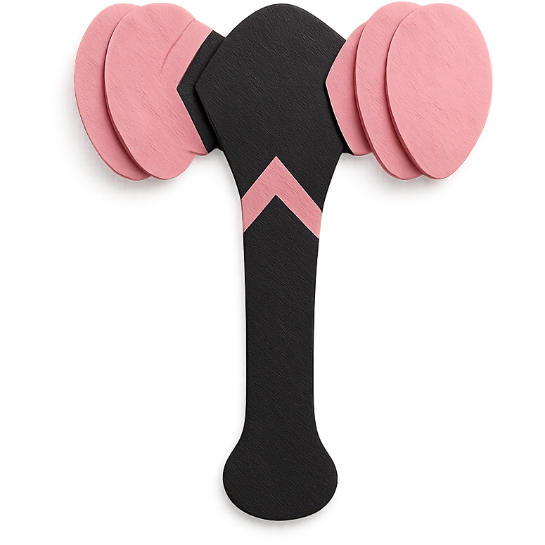 BLACKPINK-inspired gothic lightstick, no hearts, layered and graphic, black and pink, paper craft style emoji
