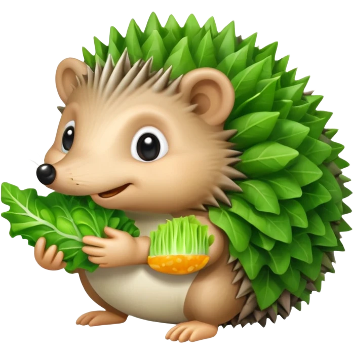 hedgehog eating lettuce emoji