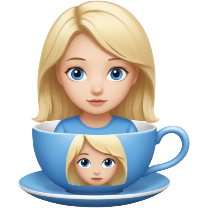 girl sitting inside of a cup emoji