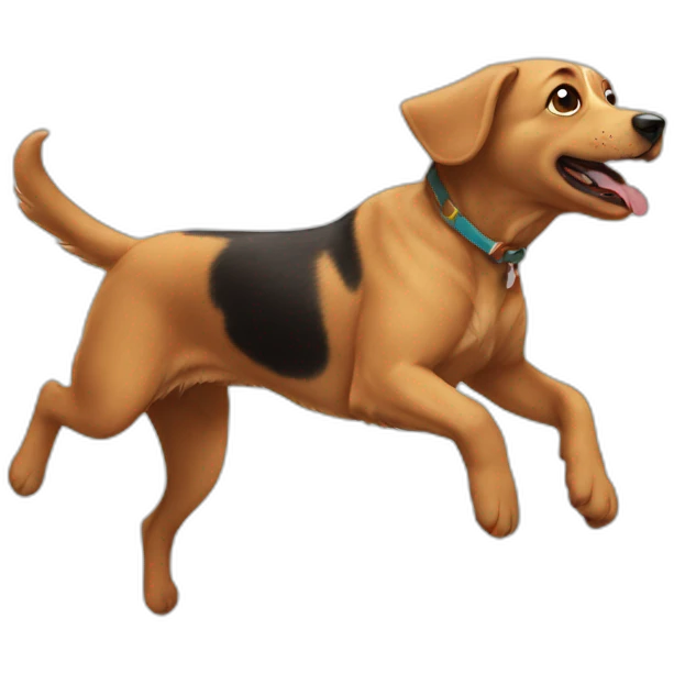 A dog jumping emoji