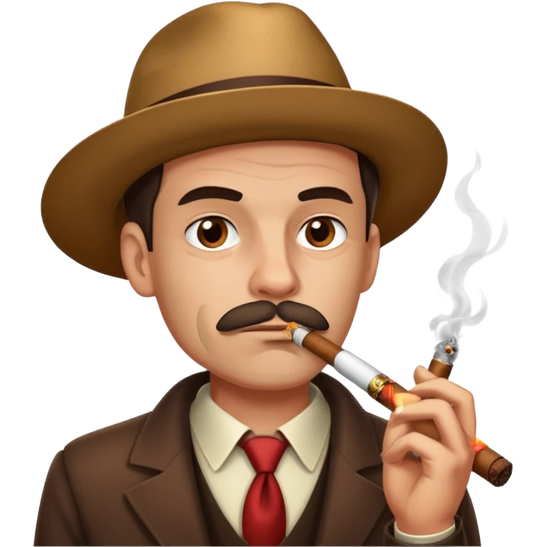 a suspicious person smoking a cigar emoji