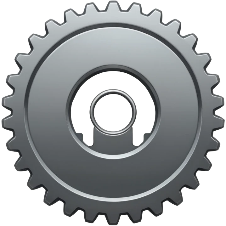 settings gear icon for site navigation. just one gear. no happy face, just grey. only 6 gear bumps emoji