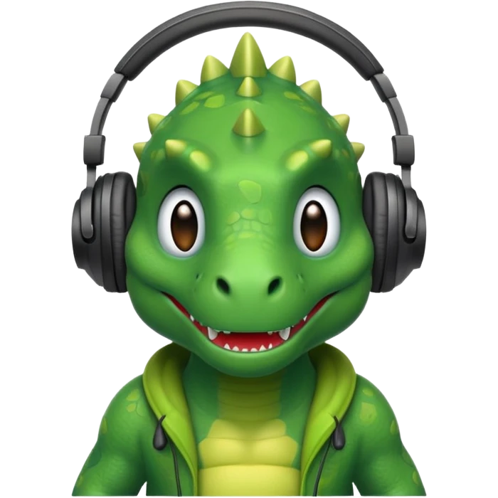 🦖と🎧のミックス emoji