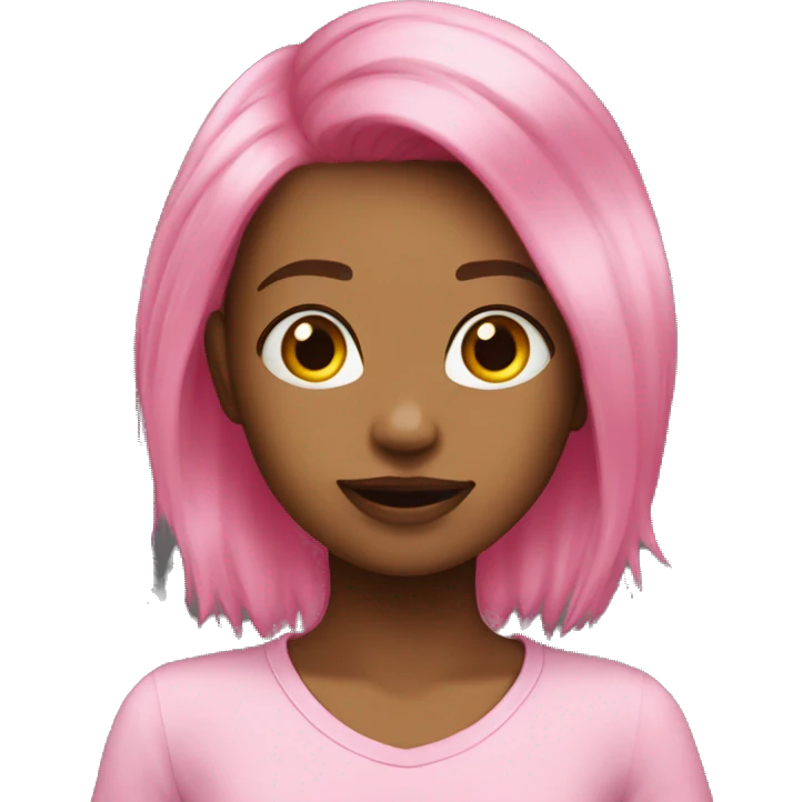 emohair with babie pink hair，yello woman emoji
