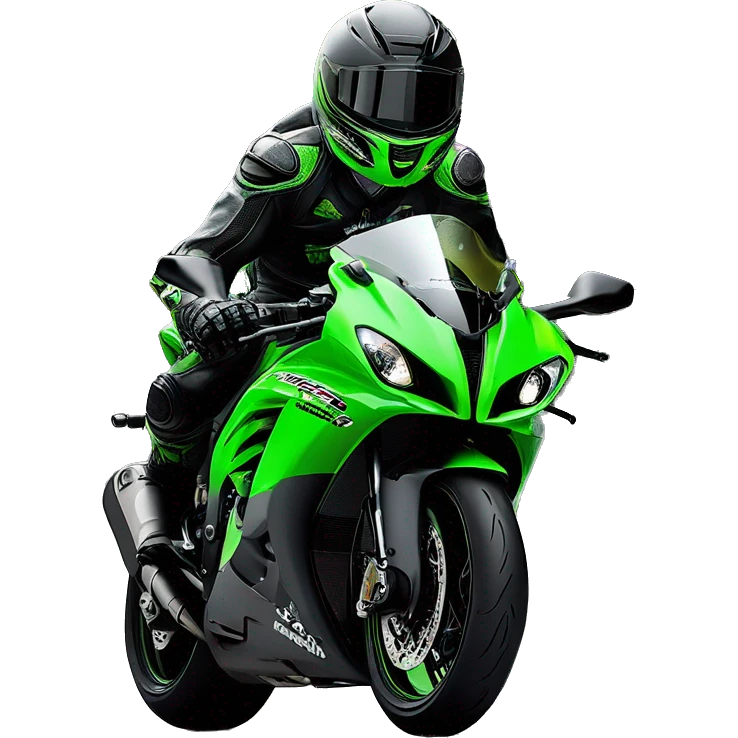  Piloto e sua Kawasaki Zx10R preta 2018 emoji