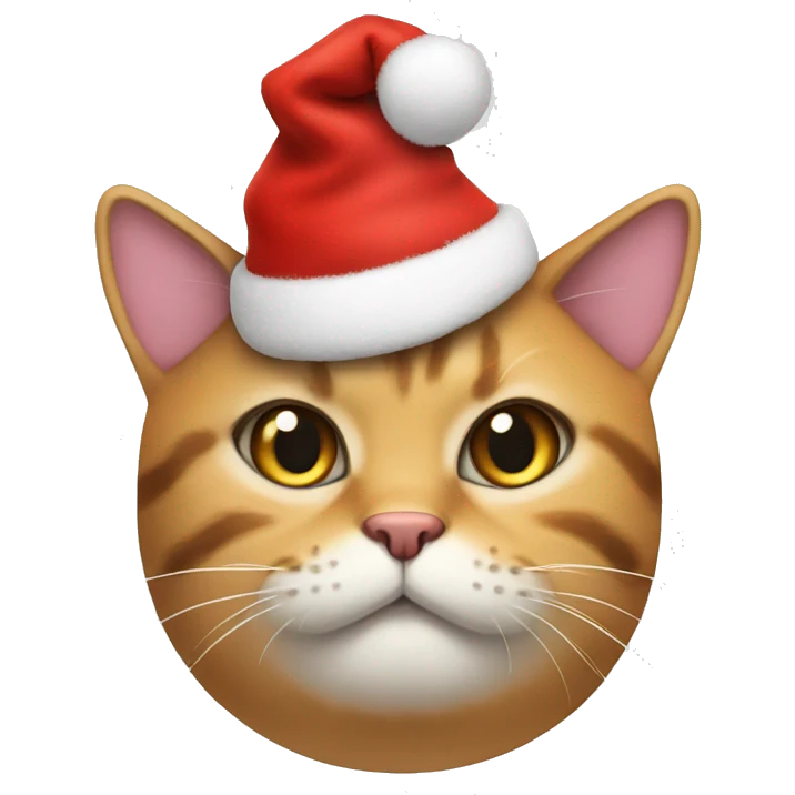 Fat cat with Christmas hat emoji