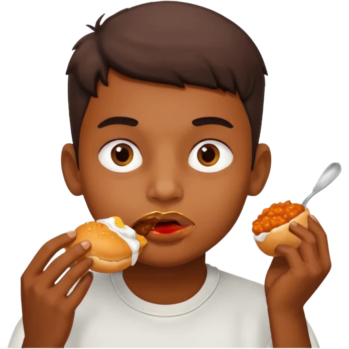 A boy eating vadapav emoji
