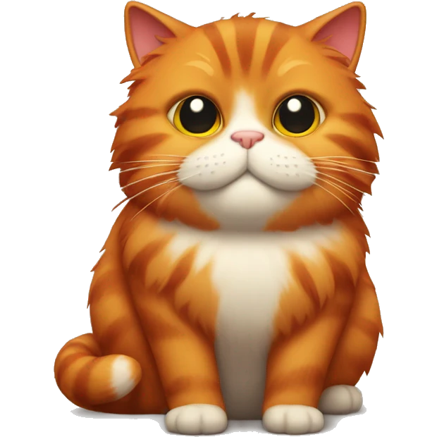 A fat red fluffy cat emoji