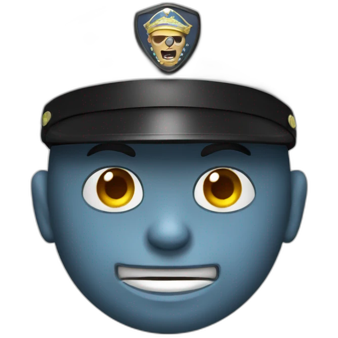 white policeman with undead head hat emoji
