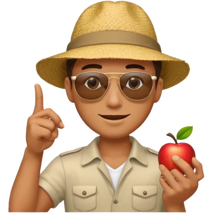Draw a male tourist who pointed his phone for a photo. In the style of an Apple emoji emoji