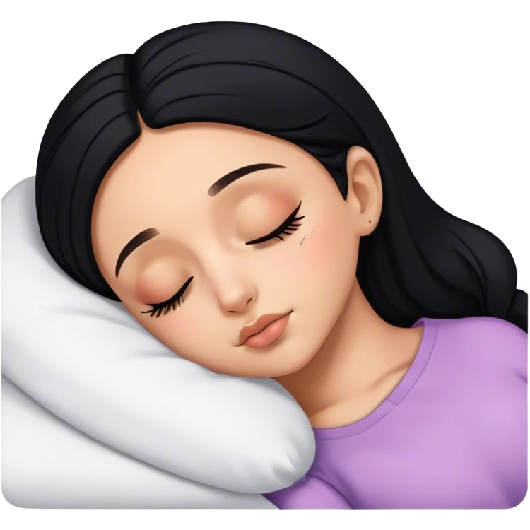 Ariana Grande sleeping with black hair  emoji