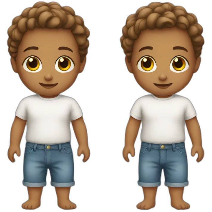 Toddler wearing only a shirt emoji