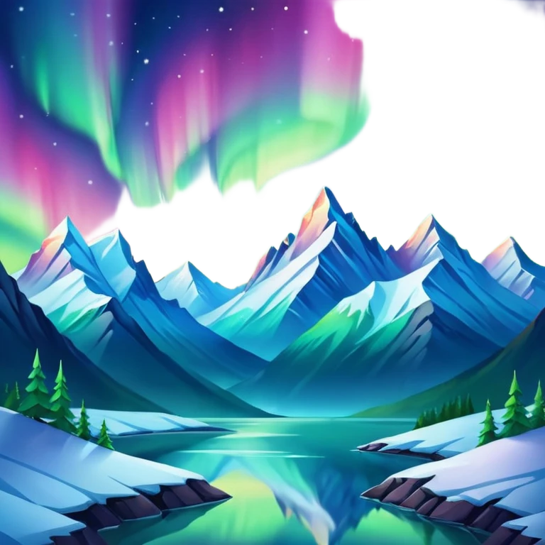 Northern Lights aesthetic mountains  emoji