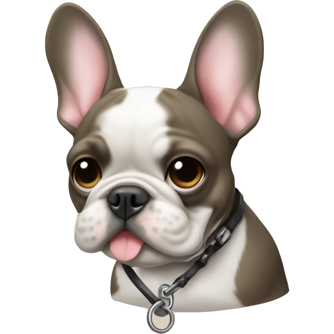 French bulldog with a lead emoji