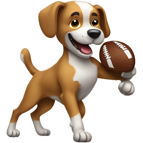 Dog playing football emoji