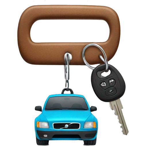 Car key volvo with cute hangers  emoji
