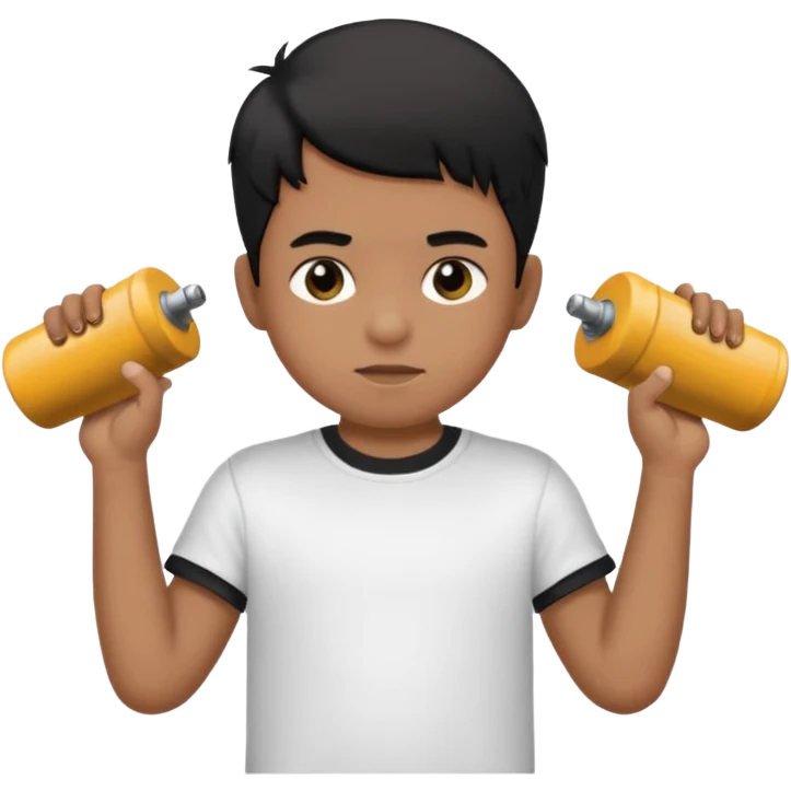 niño trigueño de cabello negro tocando la batería  emoji