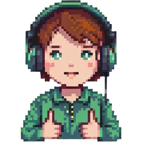 person in headphones showing a refusal sign emoji