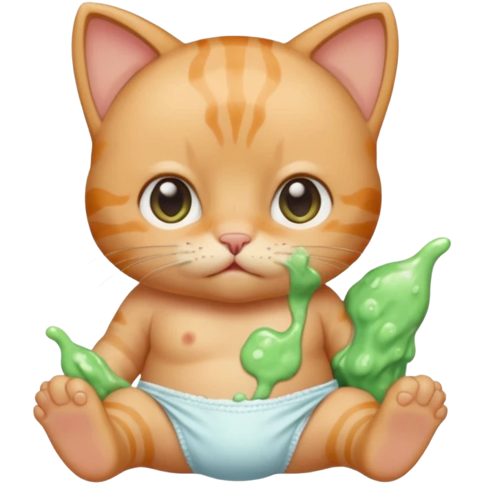 Cat baby slime her diaper  emoji