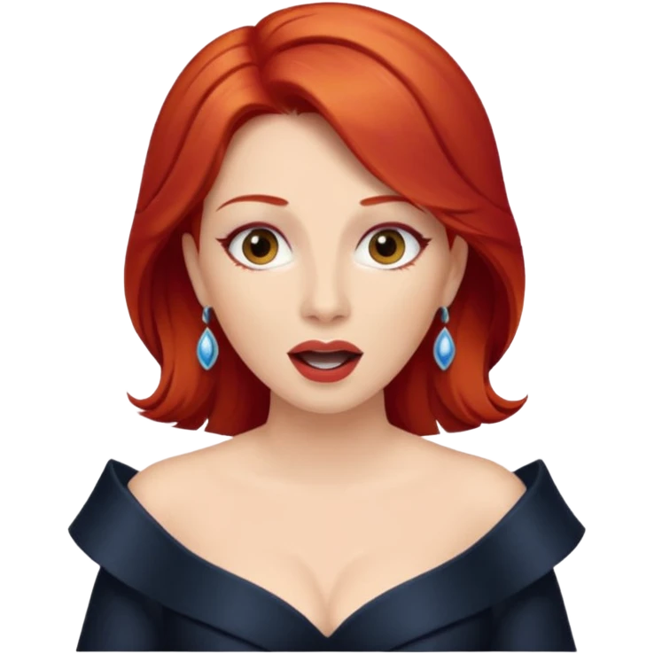 red hair  opera singer singing emoji