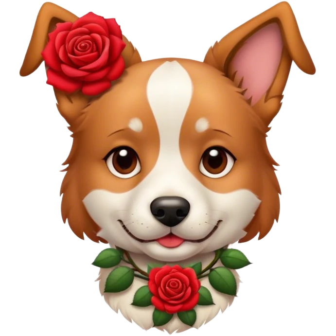 red rose collar dog emoji