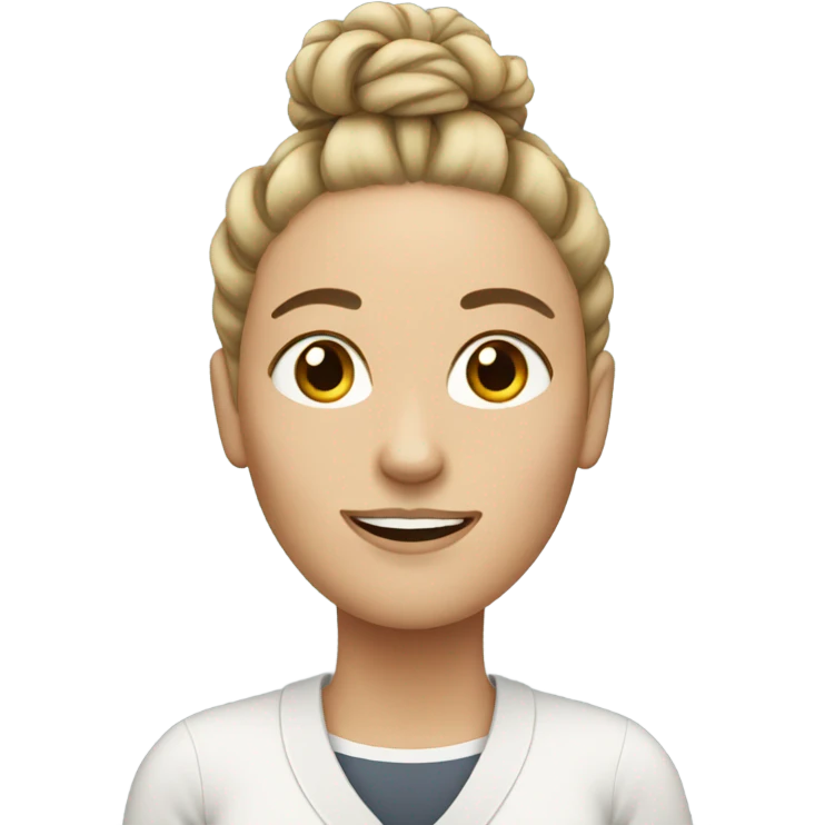 White woman with dreadlock bun emoji