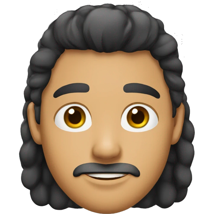 Moreno, pelo negro, ojos negros, cabello mediano, peruano emoji