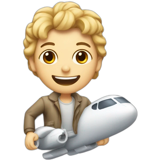 Avion avec une personne qui fait coucou emoji