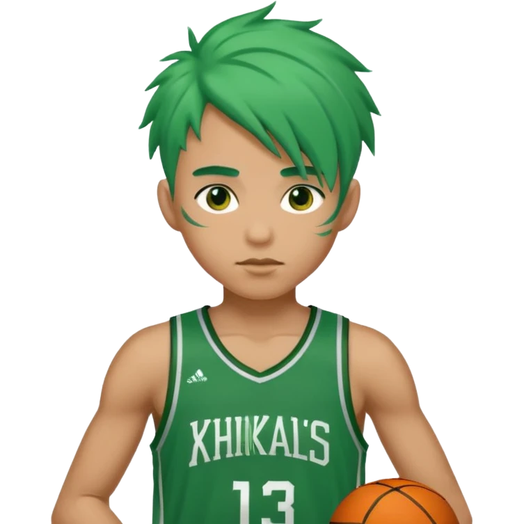 basketball player with green hair emoji