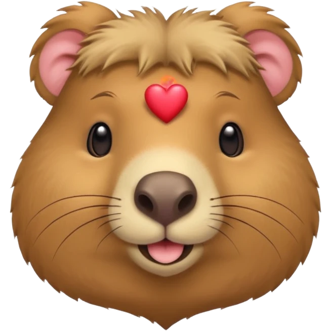 smiling capybara face as a heart emoji