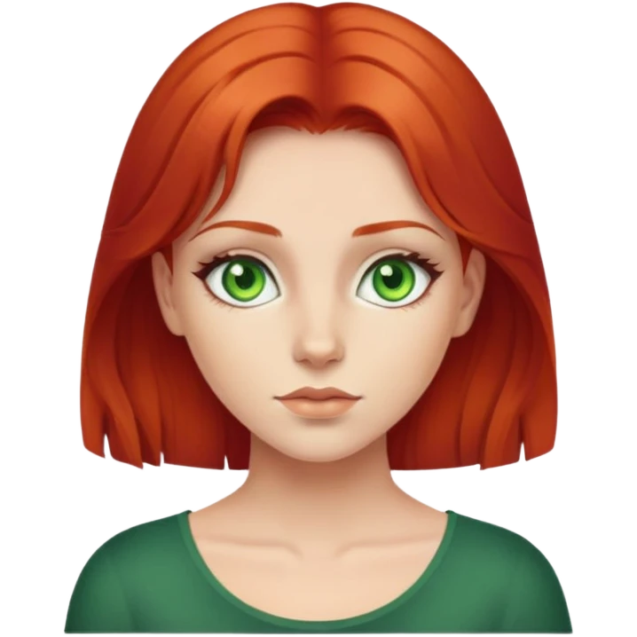 girl with red hair and green eyes  emoji