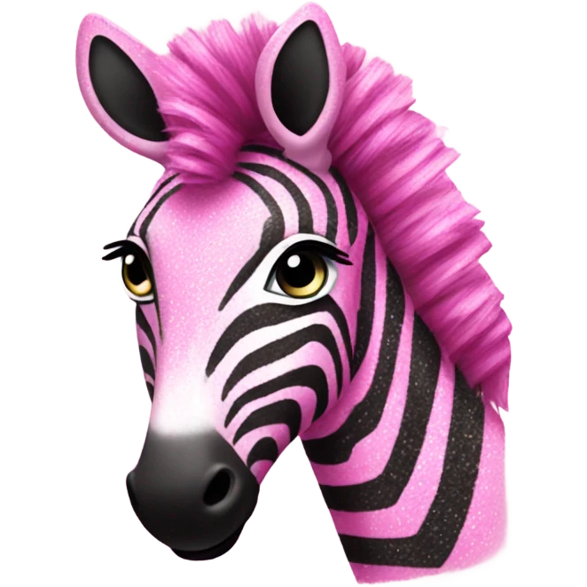 Pink sparkly zebra  emoji